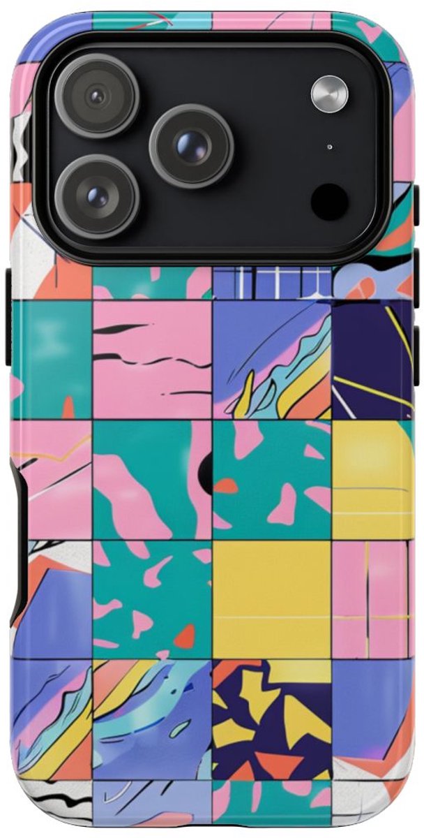 Kleurrijk Abstract Geometrisch Patroon – Telefoonhoesje Geschikt voor iPhone 17 Pro