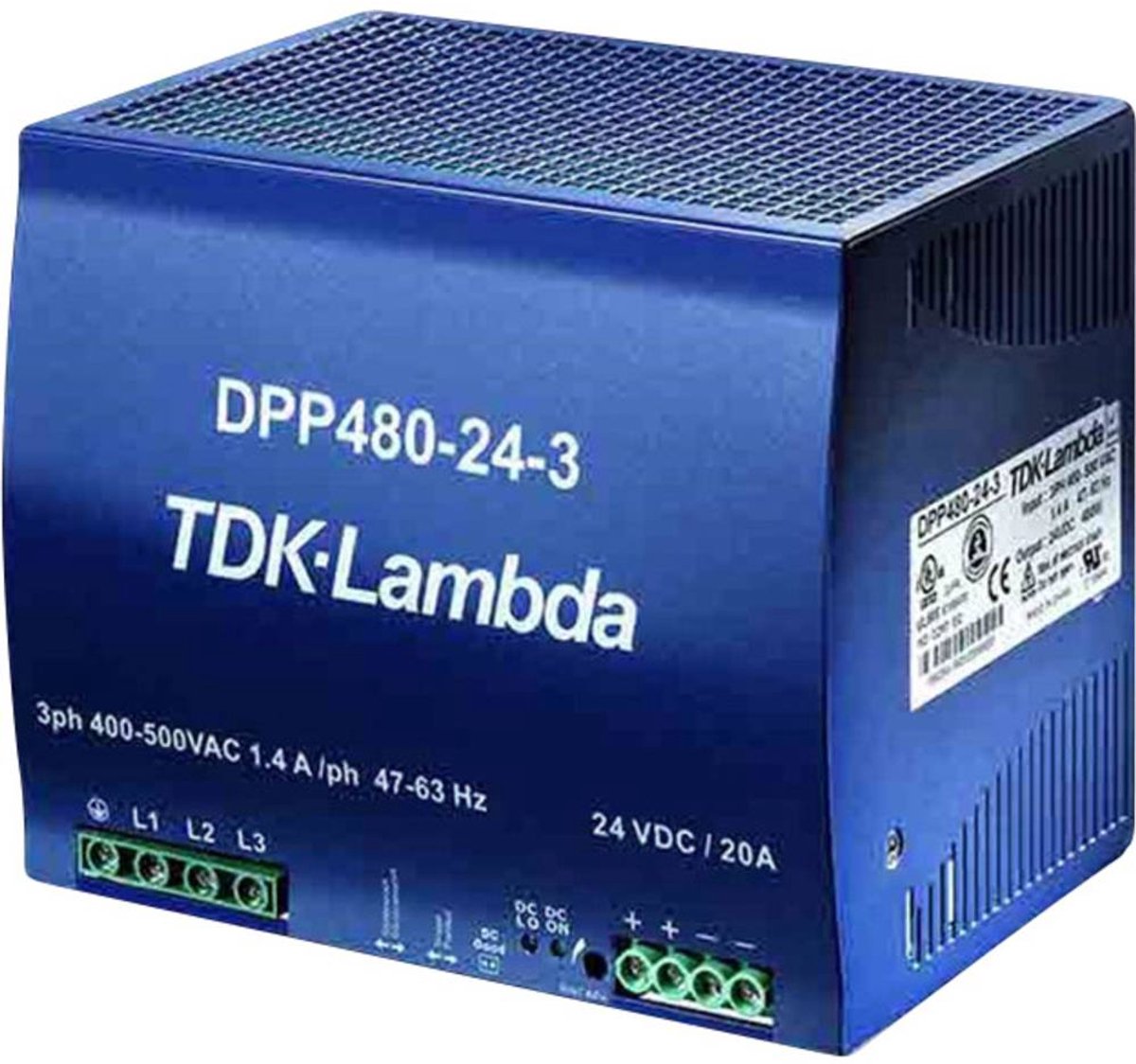 TDK-Lambda DPP480-24-1 DIN-rail netvoeding 24 V/DC 20 A 480 W Aantal uitgangen:1 x Inhoud 1 stuk(s)