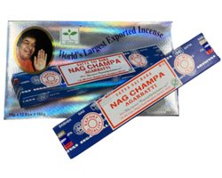 Wierook Satya Nag Champa - doos met 12 pakjes van 15 gram