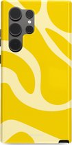 Casetastic hoesje geschikt voor Samsung Galaxy S24 Ultra - Dubbellaagse bescherming - Citroen Gele Zonnestraal - Fashion Case - Geel Crème