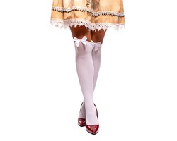 Samex® Oktoberfest Kousen Dames- Dirndl Sokken - Verkleedkleren Vrouwen - Carnavalskleding - Wit - Onesize