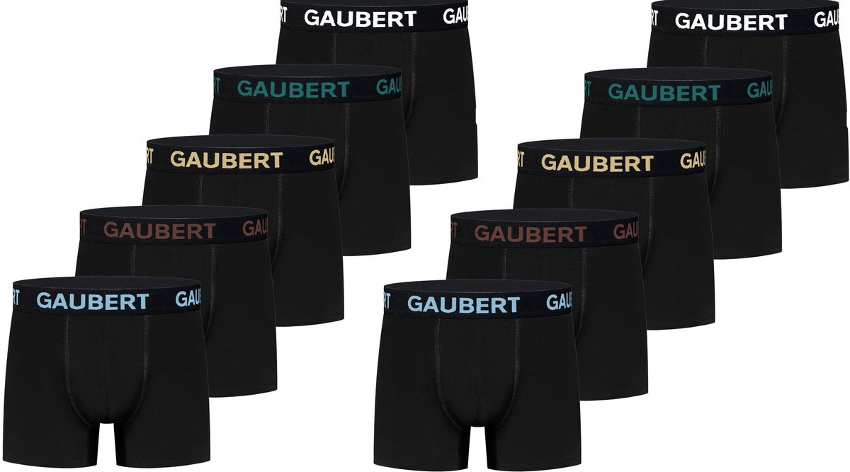 Gaubert - Heren Boxershorts 10-Pack - Black Colors - premium katoen - Maat XL
