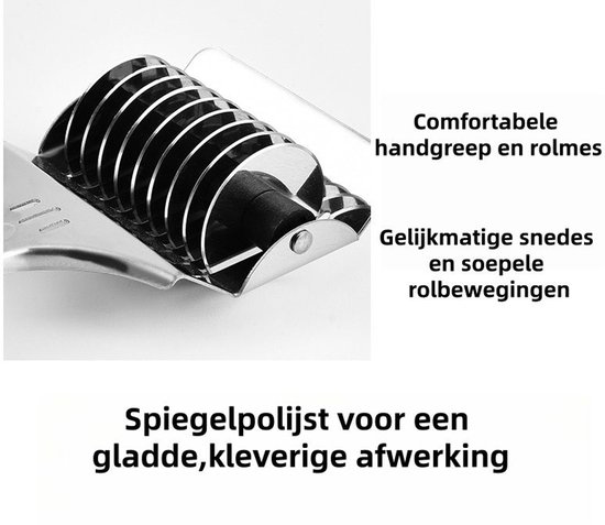 1 artikel - Noedelsnijder - Roestvrijstalen noedelsnijder - Noedelroller - Handmatige noedelsnijder - Noedelverdeler - Zilver van BleuMoo — afbeelding 5