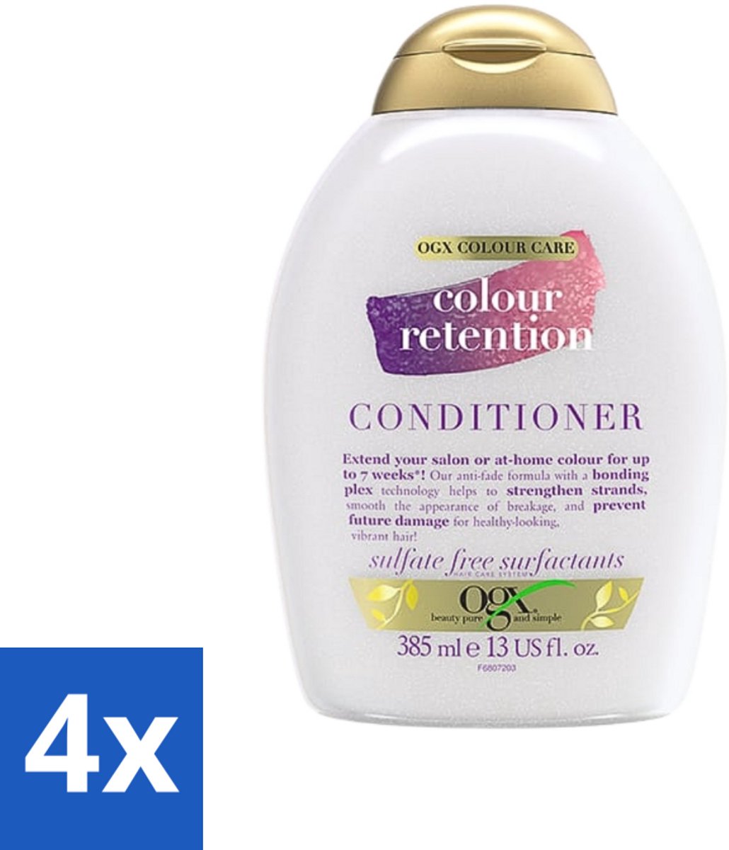 4 x OGX - Colour Retention - Conditioner - Voor Gekleurd Haar - 385 ml - Kleurbehoud - Haarkleur - Haarkleur Behoud - Haarkleur Beschermen - Haarkleur Verzegelen