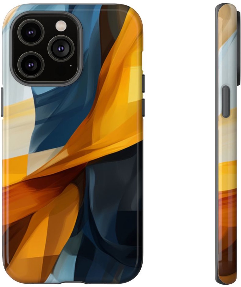 Abstracte Vloeiende Kleurenblokken – Telefoonhoesje Geschikt voor iPhone 14 Pro Max