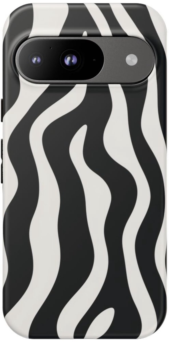 Zwart-Wit Abstract Zebrapatroon – Telefoonhoesje Geschikt voor Google Pixel 9
