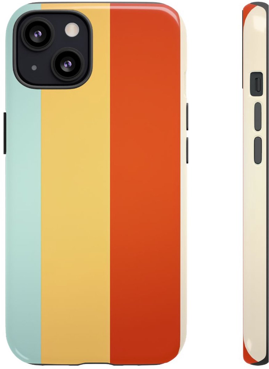 Levendig Gestreept Patroon met Brede Banden – Telefoonhoesje Geschikt voor iPhone 13