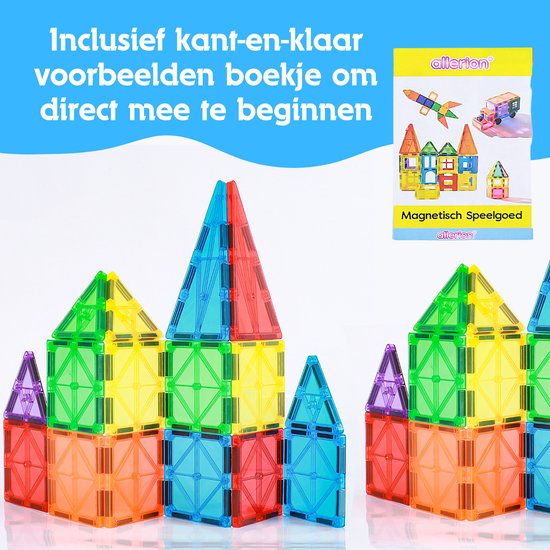 Allerion Magnetisch Speelgoed - 16-delige Magnetic Tiles Bouwset - Magna Tegels - Magnetische Blokken - Montessori & STEM Speelgoed - Voor Kinderen, Jongens & Meisjes van Merkloos — afbeelding 3