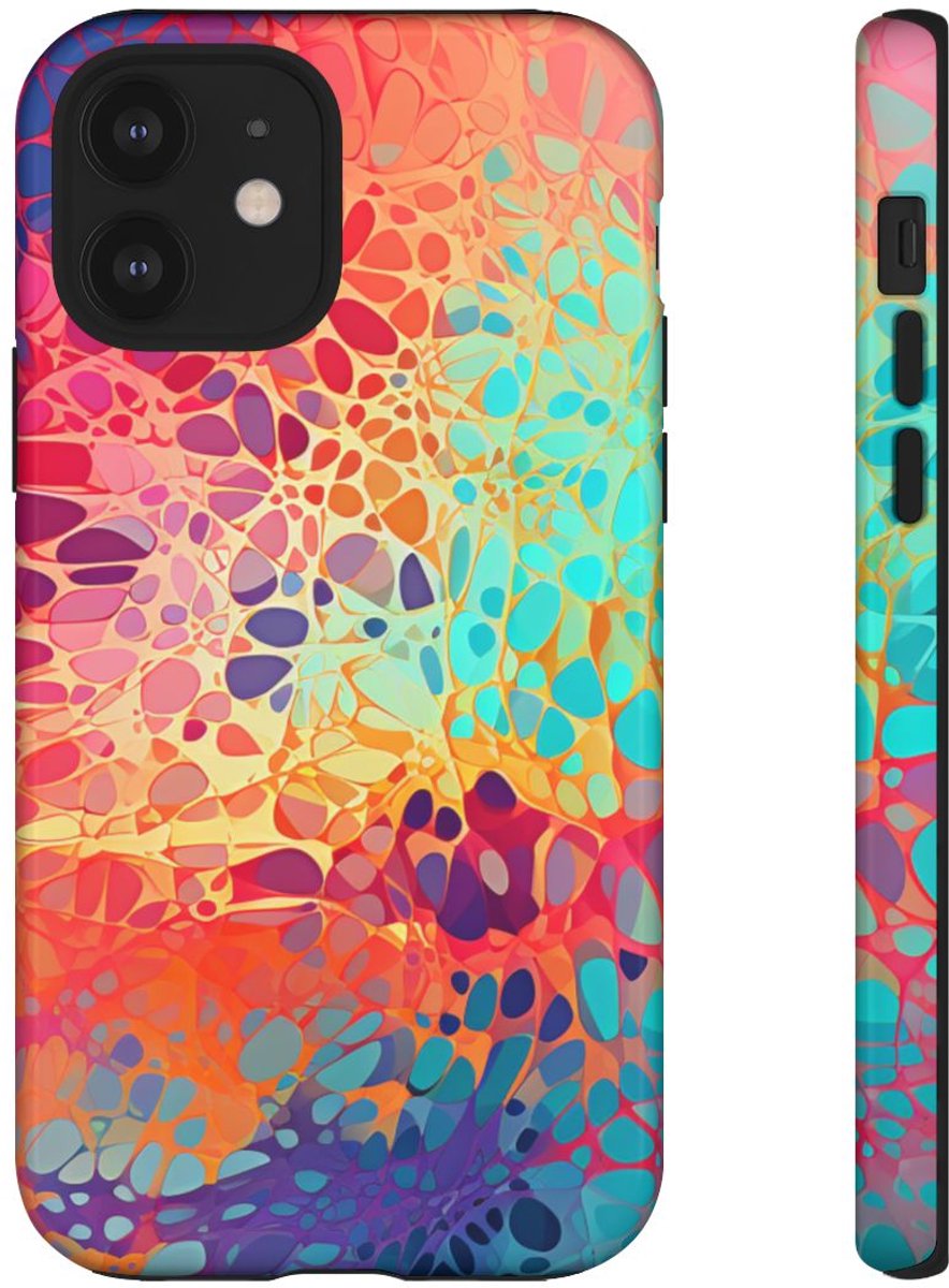 Veelkleurig Abstract Organisch Patroon – Telefoonhoesje Geschikt voor iPhone 12