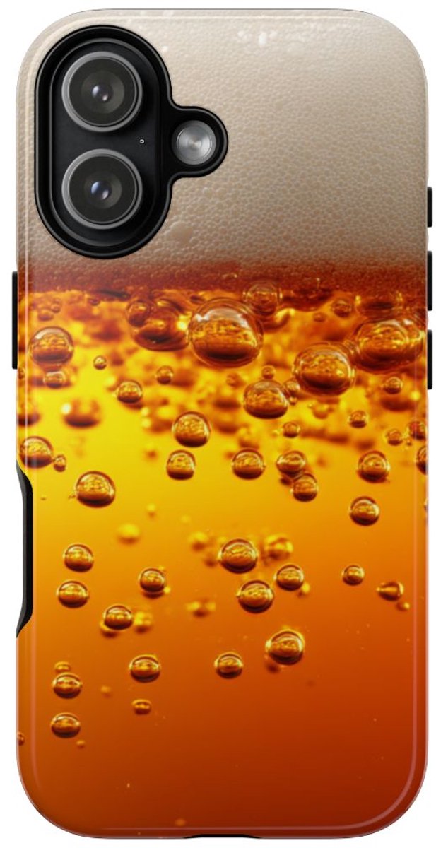 Amberkleurige Bierbellen van Dichtbij – Telefoonhoesje Geschikt voor iPhone 17