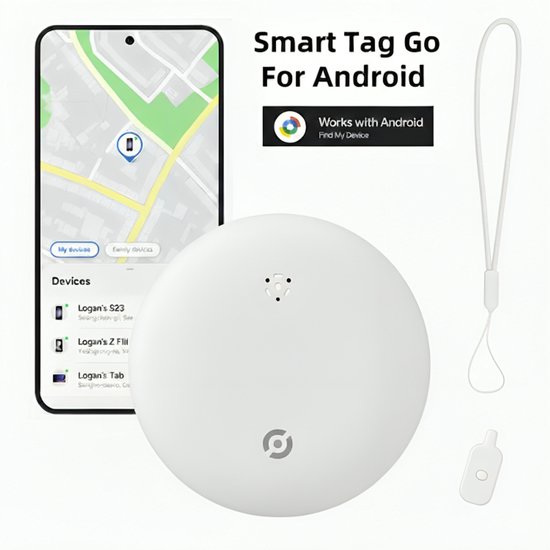 Android GPS Tracker – Real-time Locatie Volgsysteem – Werkt met Google Find My app- Alleen geschikt voor Android telefoons- Gecertificeerd - Batterij Vervangbaar - 24/7 live locatie meekijken - Wit
