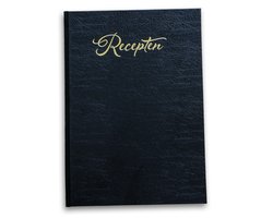 Receptenboek invulboek - Hardcover - Receptenboek zelf invullen - Luxe zwart kunstleren uitvoering met gouden titel op het omslag