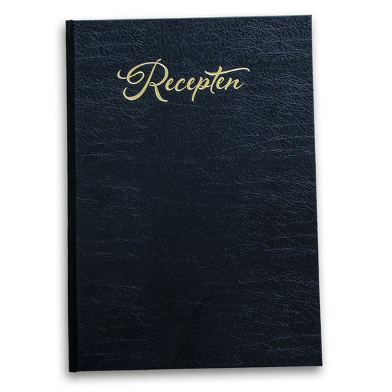 Receptenboek invulboek - Hardcover - Receptenboek zelf invullen - Luxe zwart kunstleren uitvoering met gouden titel op het omslag