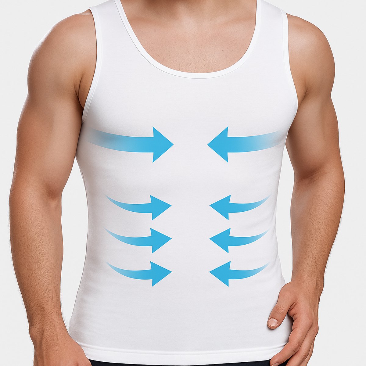 Corrigerend hemd mannen - compressie hemd - slank en recht postuur - buik shapewear - xxl- wit