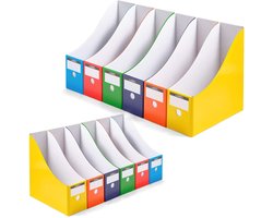 Tijdschriftencassette - Tijdschriftenhouder - Opbergen A4-documenten en tijdschriften - 5 Stuks - Voor kantoor of thuis meerkleurig