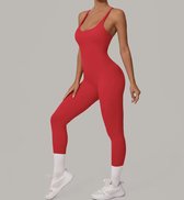 Ignite Gym Jumpsuit - Maat S - Rood - Red - Seamless Sport Jumpsuit Dames
