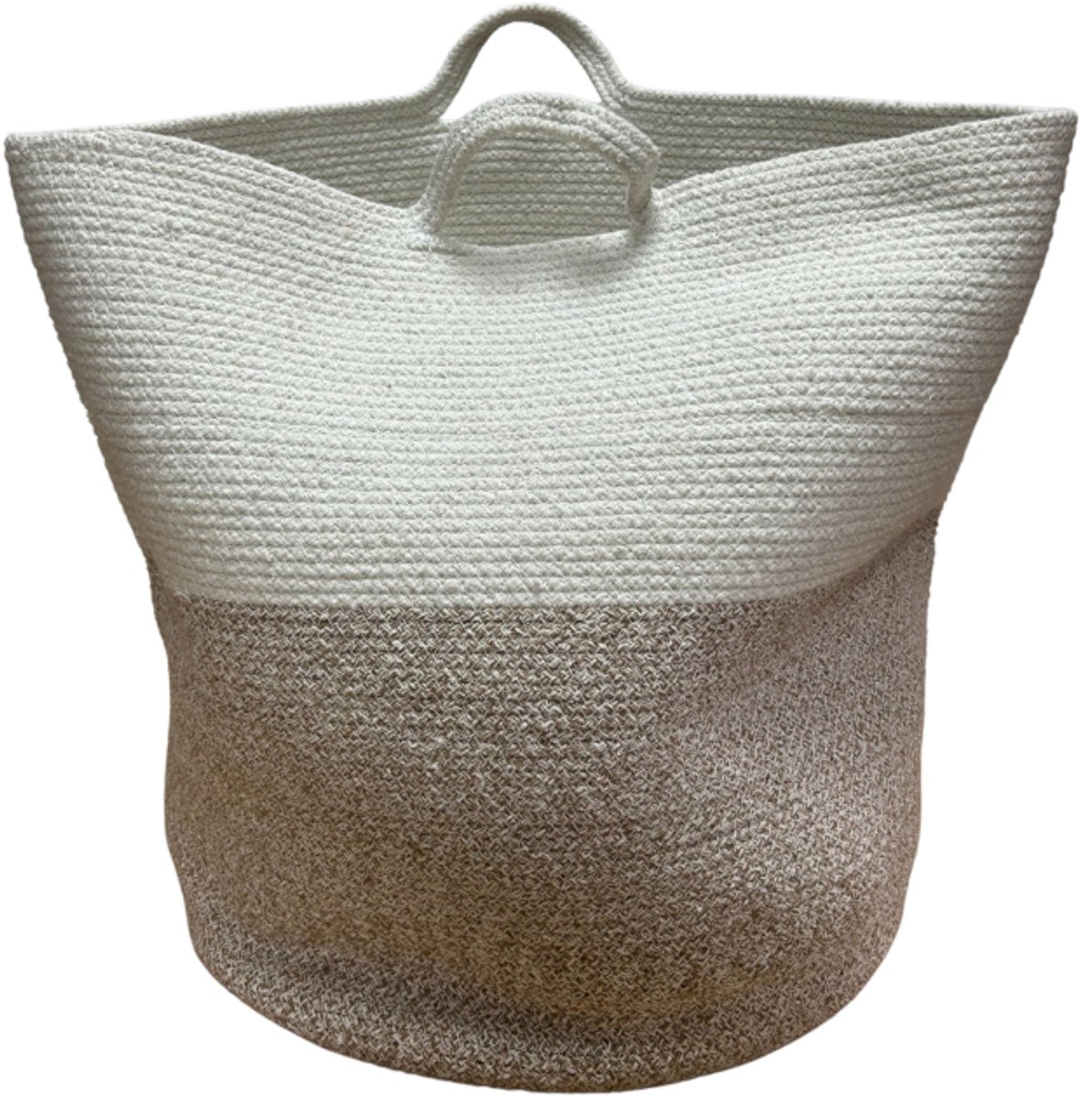 Katoenen Touw Wasmand/ Opbergmand Groot - 45x40cm - Beige