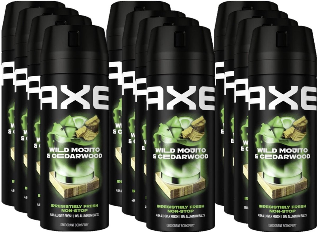 Axe Deo Spray - Wild Green Mojito + Cedarwood - 12 x 150 ml