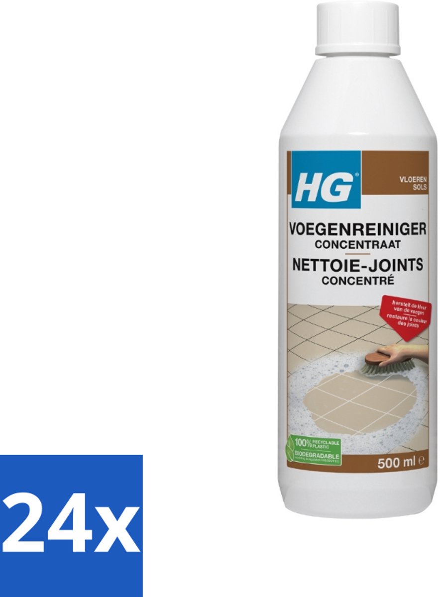 24 x HG Voegenreiniger Concentraat 500 ml - Vloer Voegen Reiniger - Voegen Schoonmaken - Voegen Opknappen - Voegen Wit Maken - Badkamerschoonmaak