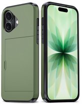 Étui rigide iPhone avec porte-cartes pour iPhone 17 - Vert foncé