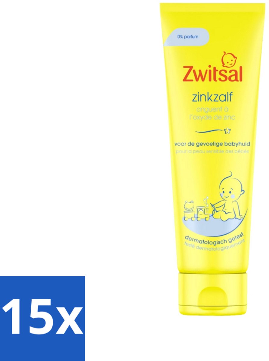 Image of 15 x Zwitsal Zinkzalf 100 ml - Natuurlijke Ingrediënten - Panthenol - Dermatologisch Getest