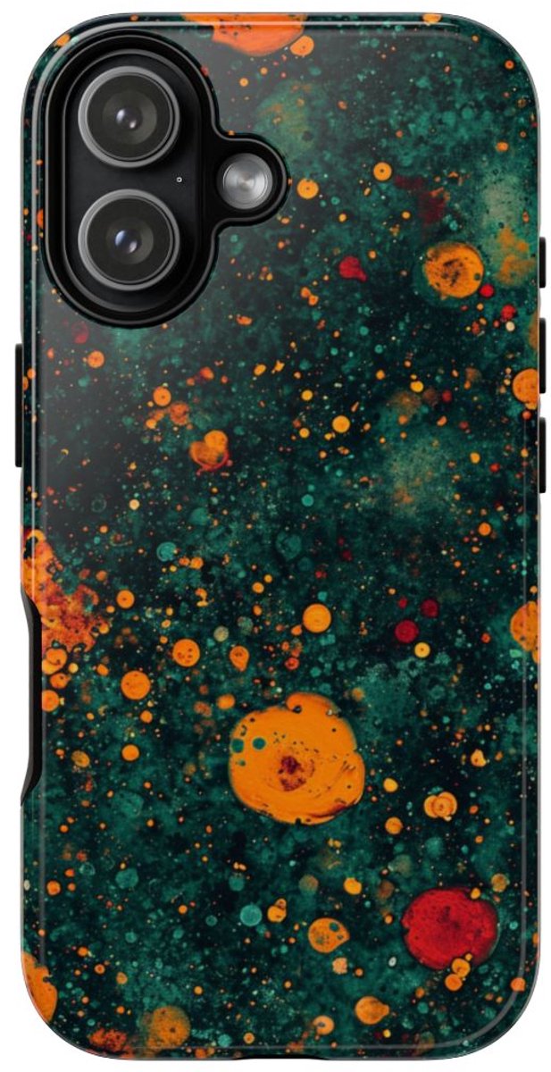 Abstracte Oranje en Teal Bellenpatroon – Telefoonhoesje Geschikt voor iPhone 17
