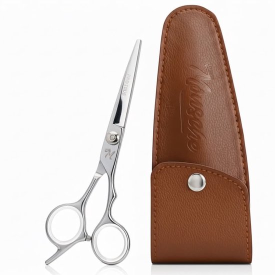 Ciseaux de coiffure ProTrue avec étui en cuir - Ciseaux de coiffure pour droitier - Ciseaux de coiffure en acier inoxydable