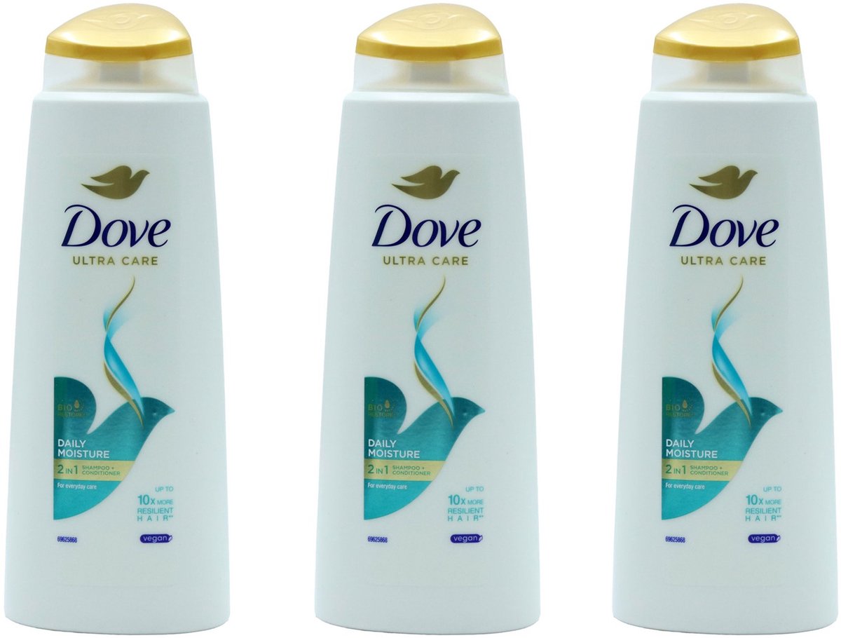 Dove - Nutritive - Daily Moisture 2 in 1 'Shampoo & Conditioner' - 3x 400ml