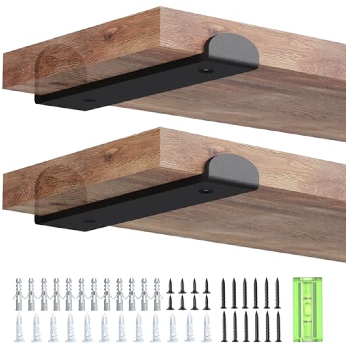 Set van 4 metalen steigerplankbeugels 20 cm - zware wandgemonteerde hoekrekken voor industrieel en modern decor