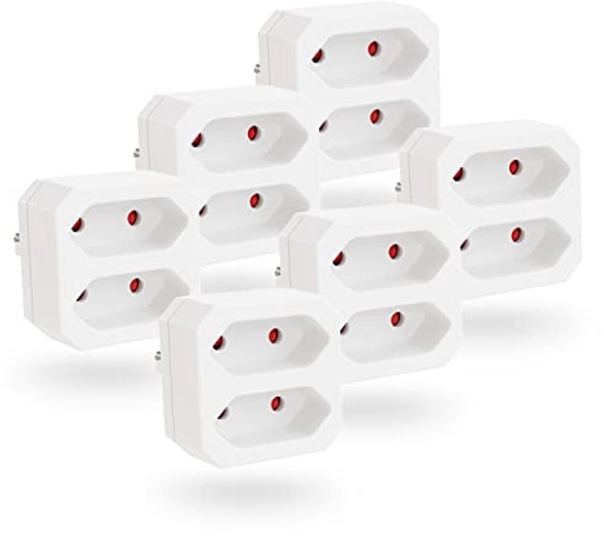 Dubbele stekkeradapter 2-voudig voor stopcontact - Max 1100 W, Wit
