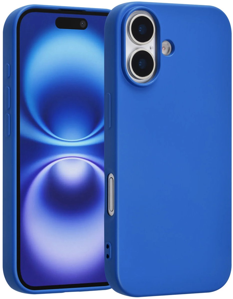 Shockproof Backcover - Liquid Silicone Soft Hoesje - Geschikt voor: iPhone 17 - Diepblauw