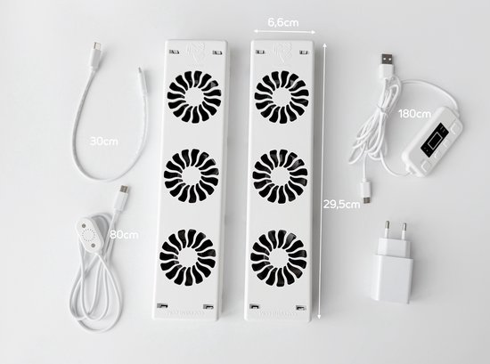 Ventilateur de radiateur Double Set- Chauffage Ventilation - Convient à presque tous les types de radiateurs