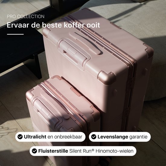 ONYX Hybrid Pro Check-in Koffer Medium 70 Liter - Gerecycled Polycarbonaat en Ritsloos Design - Reiskoffer met TSA slot en Spinner wielen - Candy Pink