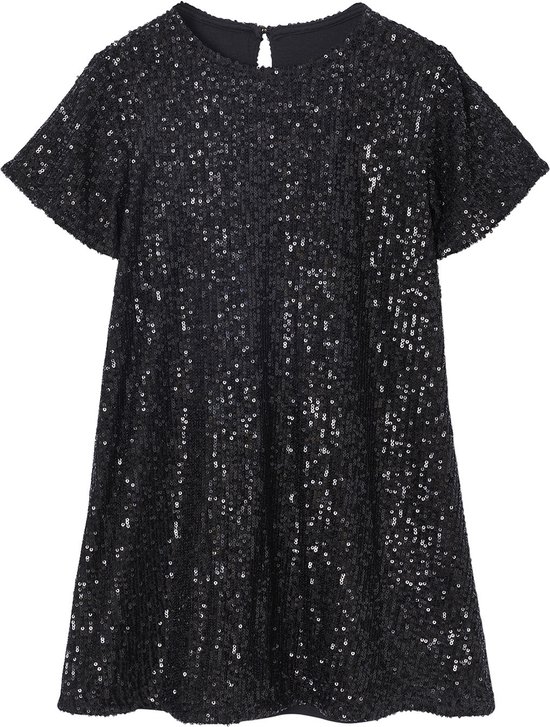 Zwarte glitterjurk met pailletten
