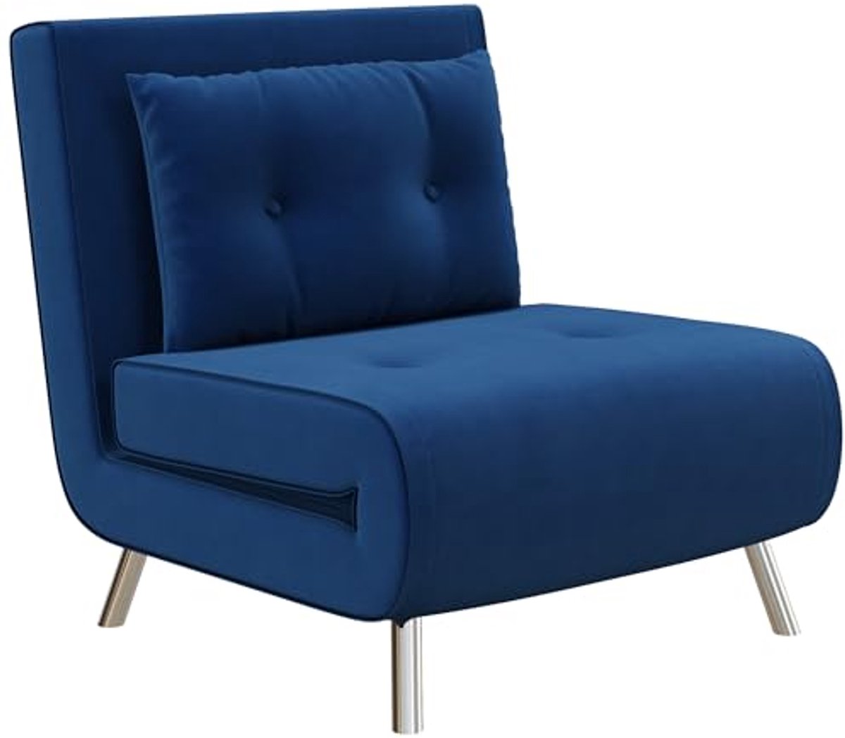 3-in-1 slaapstoel met verstelbare rugleuning en kussen – multifunctionele relaxstoel in fluwelen look – logeerbed voor woonkamer en slaapkamer
