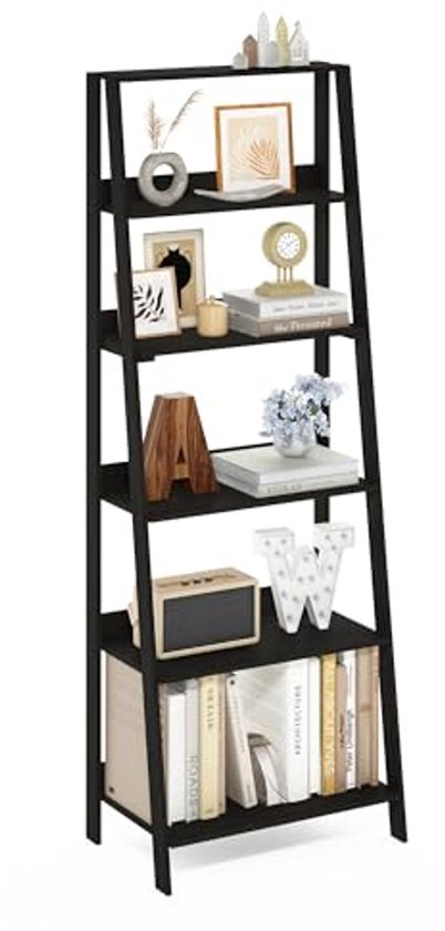 Ladder Boekenkast 6-laags Espresso - Moderne Display Plank voor Compacte Ruimtes