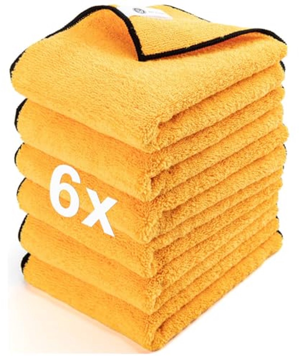 Microvezeldoeken voor auto's - 6 stuks - Perfect voor autowassen, drogen en autodetailing