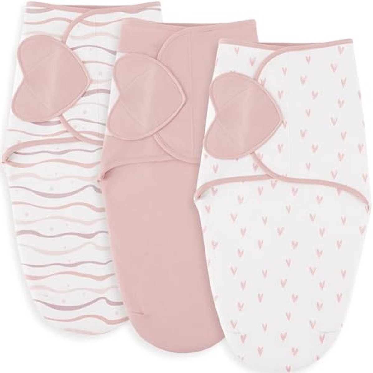 Image of Ademende Inbakerdoeken voor Baby's - Mousseline Deken 100% Katoen - 3 Stuks in Roze Groep