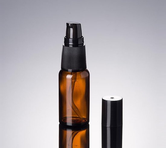 100 ml amberkleurige glazen reisflessen - pompdispenser voor lotion en cosmetica - shampoo - essentiële olie - lekvrij ontwerp voor reizen - badkamer - dagelijks gebruik — afbeelding 5