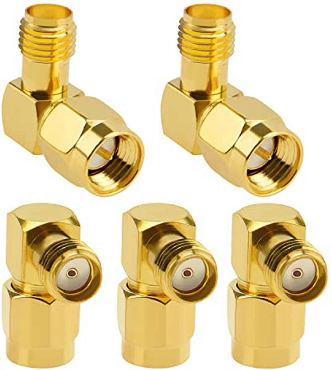 5 Stuks SMA Male naar SMA Female Haakse Adapter voor WiFi en Antenne