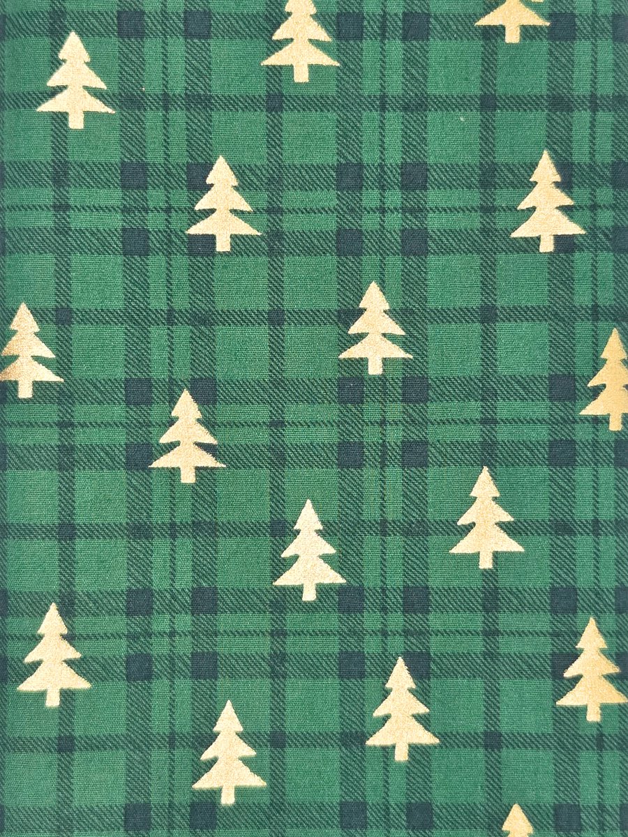 Giftwrappies Furoshiki - inpakstof – Kerst – groen/goud - herbruikbare cadeauverpakking - 70x70 cm - duurzaam - alternatief voor cadeaupapier