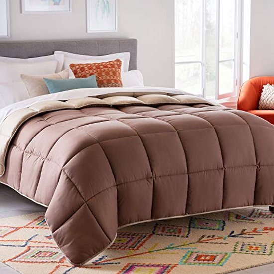Linenspa 4-seizoenen dekbed van microvezel - dekbed voor het hele jaar - ultrazacht - dekbed 200x200 cm, beige/bruin