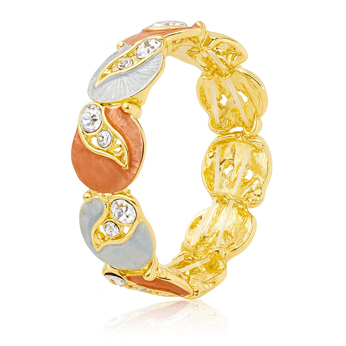 Ronde Geometrische Gevlochten Armband van Duurzaam Gelegen Legering met Kristalsteentjes