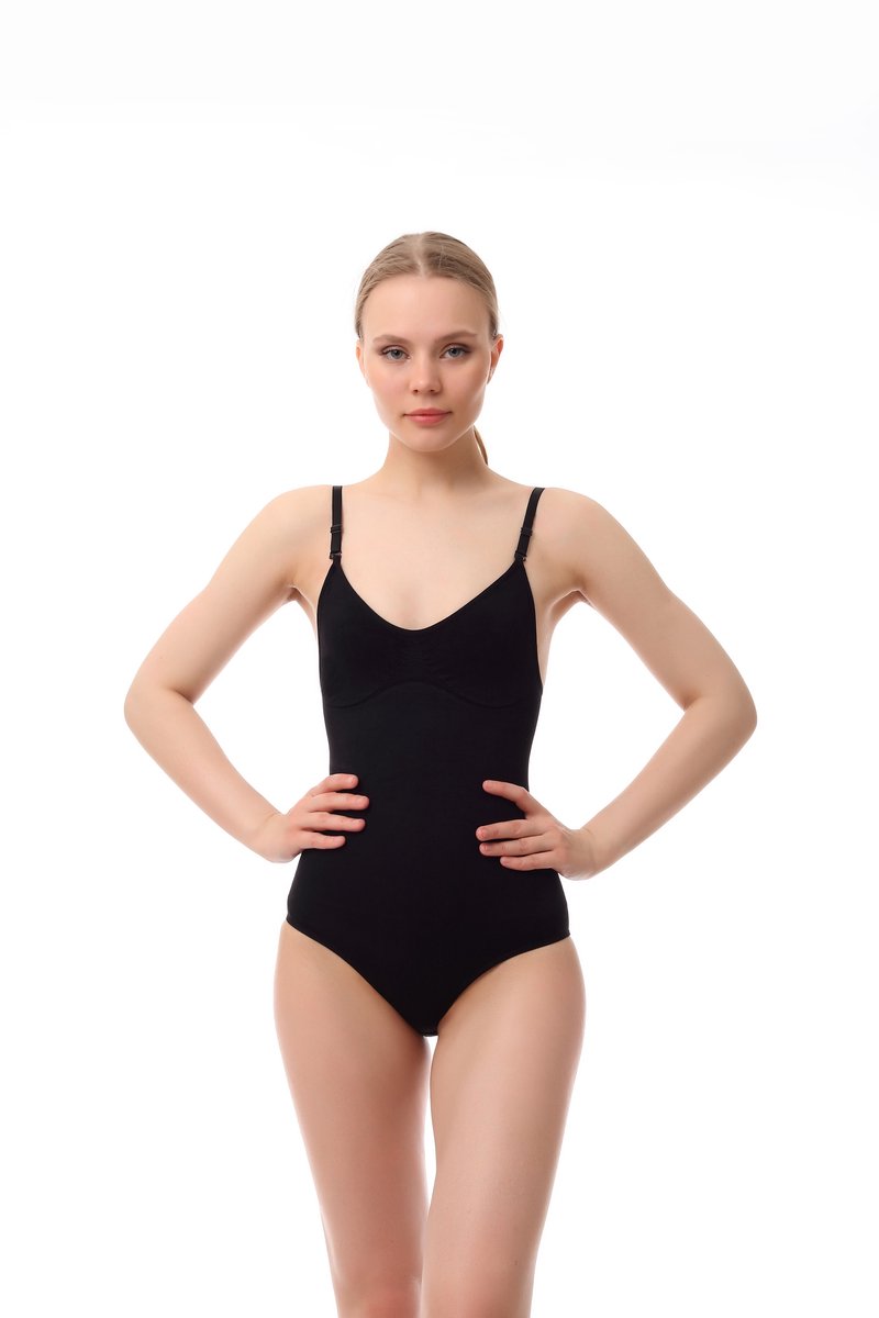 TAFUER - Corrigerende Ondergoed - Dames Shaper Bodysuit Top - Butt Lifting & Tummy Control – Zwart - S/M - Verstelbare Bandjes - 1 Stuk