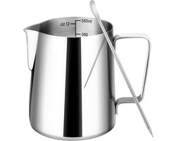 Roestvrijstalen melkopschuimer 350 ml voor Latte Art en Cappuccino