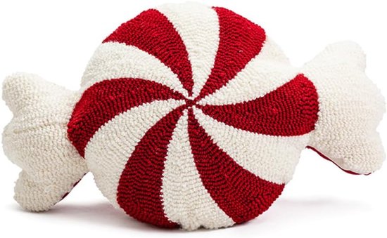 Mmgoqqt - 1 Stuk - Kerst Snoep Kussen - Sierkussen - Rood Wit - 35 X 50 Cm - Kerst Decoratie Accessoire Voor Sfeer Verhoging