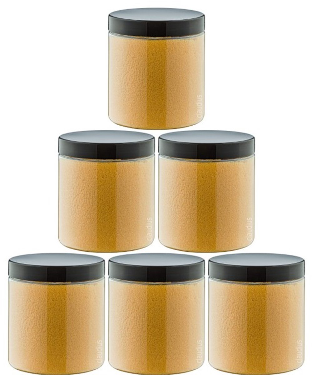 Scrubzout Appel-Kaneel 300 gram - Pot met zwarte deksel - set van 6 stuks - Hydraterende Lichaamsscrub