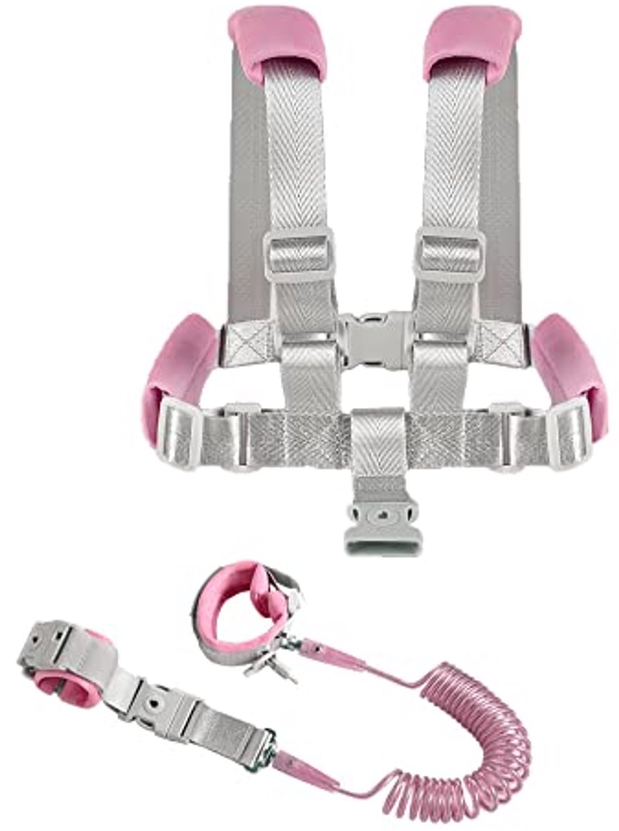 Image of 2-in-1 Anti Verloren Riem voor Peuters - Babyteugels en Veiligheidsriem (Roze)