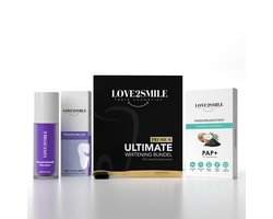 Love2Smile Ultieme Tandenbleek Bundel | Whitening Strips + Color Corrector + Bamboe Tandenborstel - Premium Full Set