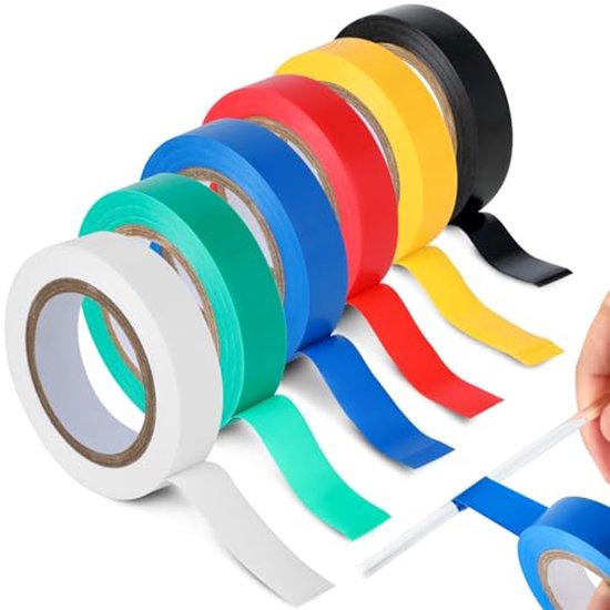 Maveek Isolatietape, 1,5 cm, 15 m, 6 kleuren